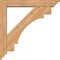 Ekena Millwork Merced Traditional Smooth Bracket w/ Offset Brace, Western Red Cedar, 5 1/2"W x 32"D x 32"H BKT0604X32X32MRC01SWR - alternate 3